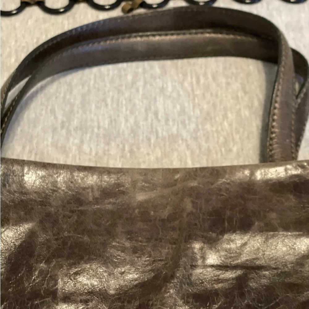 Vintage Worth Made in Italy Olive Green Embossed Leather Satchel or Handbag